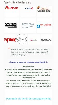 Team building chant chorale entreprise