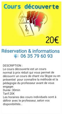Cours de chant decouverte